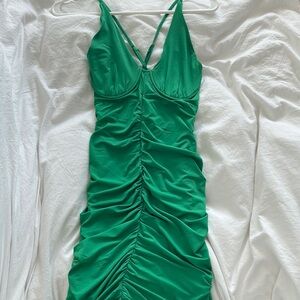 Green Ruched Dress
